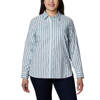 Columbia Overhemd Dames, Silver Ridge Lite Plaid Long Sleeve Plus Size Blauw, 70MEUFXYS